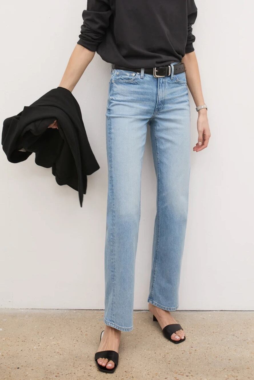 AYR The Roadie Relaxed High Rise Straight Leg Denim Jeans Sz 29L 31”Inseam Great